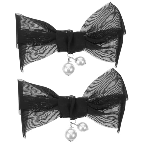 CONGARTENO Schleifen Schuh Clips aus Weichem Stoff Abnehmbare Dekorative Schuhschmuck Stilvolle Perlenverzierung Passend für Braut High Heels Vielseitige Schuhdeko für Damen Hochzeitsschmuck von CONGARTENO