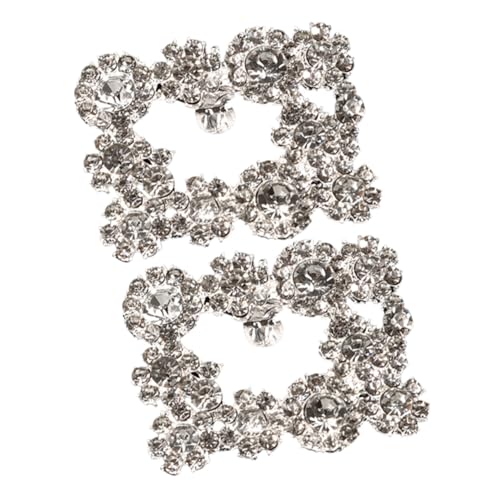 CONGARTENO Schuhclips mit Funkelnden Strasssteinen Silberne Metall Schnallen Eleganter Schuhschmuck für Damen Hochzeit Party Alltagslook Schuhornamente von CONGARTENO