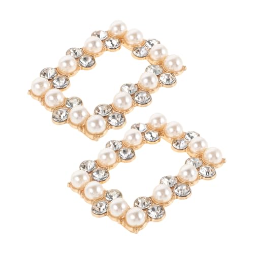 CONGARTENO Schuhclips mit Strass und Perlen Abnehmbare Rechteckige Schnallen aus Zinklegierung Funkelnde Hochzeitsschmuck für Damen Schnelle Aufwertung von High Heels Langlebige Rutschfeste von CONGARTENO