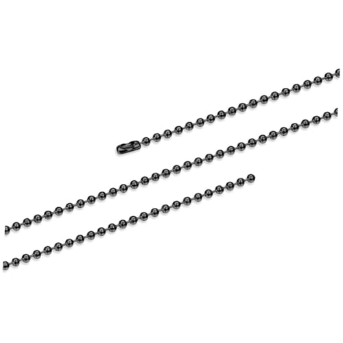 CONGARTENO Schwarze Perlenkette Damen Leichte Langlebige Titanstahl Halskette Vielseitig Kombinierbarer Schmuck für Alltag Reisen Strand Partys Modische Kugeldesign von CONGARTENO