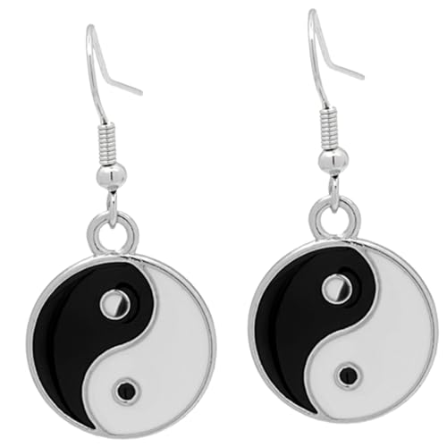 CONGARTENO Schwarze und Weiße Ohrhänger Damen Retro Tropfen Ohrringe Modisch Leicht Alloy Material für Alltag und Party von CONGARTENO