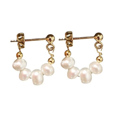 CONGARTENO Silber Ohrstecker Damen Perlen Ohrringe Statement Spring Earrings Stilvolle Ohrschmuck für Frauen Alltag und Fest von CONGARTENO