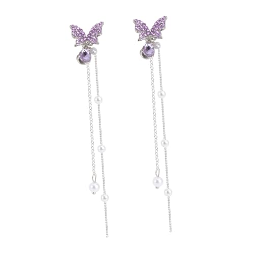 CONGARTENO Silber Ohrstecker Schmetterling mit Perlen Quaste Lange Ohrhänger Damen Eleganter Schmuck Hautfreundlich und Leicht Für Alltag und Fest von CONGARTENO