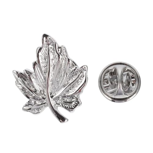 CONGARTENO Silberfarbene Ahornblatt Brosche Anstecknadel Mode Schmuck Vielseitig Tragbar für Kleidung Schals Hüte und Taschen Stilvolles Accessoire für Damen und Herren von CONGARTENO