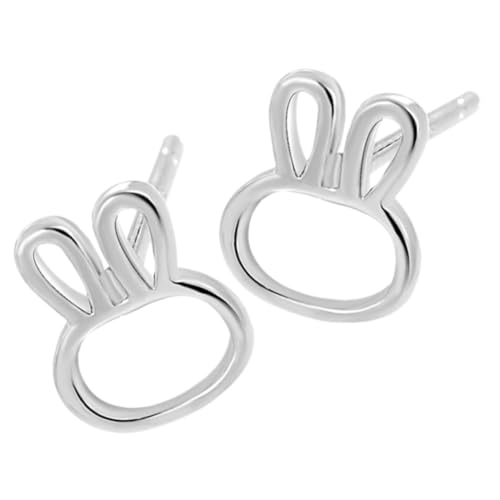 CONGARTENO Silberne Ohrringe Damen Kaninchen Ohrstecker Bunny Form Frühling Schmuck von CONGARTENO
