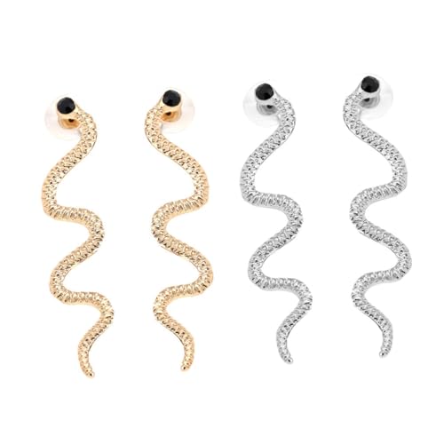 CONGARTENO Silberne Snake Shape Ohrringe Damen Modischer Ohrschmuck Kreative Schlange Design Langlebig und Leicht zu Tragen Geschenkidee für Alltag und Besondere Anlässe von CONGARTENO