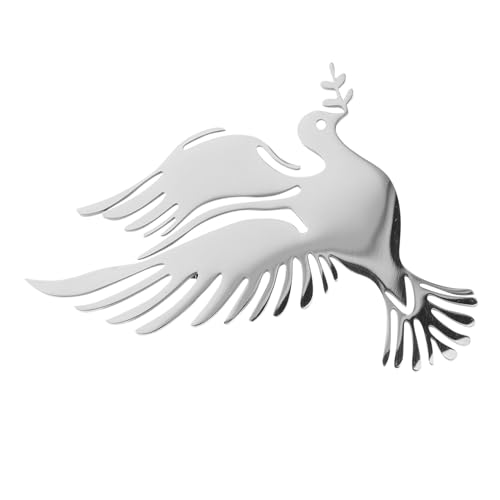 CONGARTENO Silberner Friedens-tauben-broschen-anstecker Vielseitig und Langlebig Modisches Schmuckaccessoire für Hochzeiten Jacken Blusen Sicherer Verschluss Eleganter Vogel-anstecker von CONGARTENO