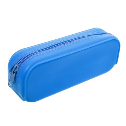 CONGARTENO Silikon Federmäppchen Federtasche mit Glattem Reißverschluss Ästhetisches Leichtes Stiftemäppchen für Schule und Freizeit Robuster Tragbarer Stiftspeicher Organizer in Blau von CONGARTENO