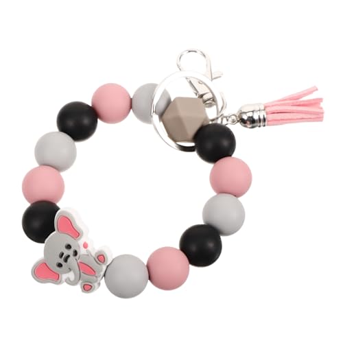 CONGARTENO Silikon Perlen Schlüsselanhänger Mit Quaste Elefant Charm Handgelenk Zubehör Für Damen Und Herren Für Taschen Stilvolle Dekoration Für Alltag Und Reisen von CONGARTENO