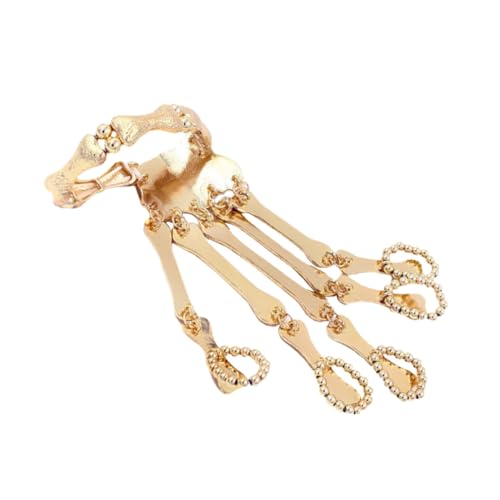 CONGARTENO Skull Hand Armband aus Metall mit Ring Gothic Skelett Hand Schmuck Retro Vintage Stil Unisex Halloween Accessoire Auffälliges Fingerschmuck für Herren und Damen von CONGARTENO