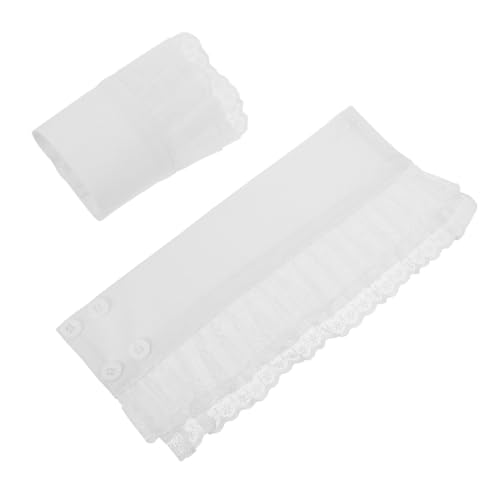 CONGARTENO Spitzen Falsche Ärmel Manschetten für Damen Abnehmbare Chiffon Fake Spitzen Ärmelverzierung Atmungsaktiv und Vielseitig für Kleider Pullover und Blusen von CONGARTENO