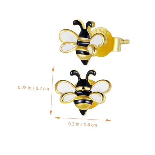 CONGARTENO Sterling Silber Biene Ohrstecker Damen Mädchen Modische Honigbienen Schmuck Feine Handwerkskunst Vielseitig Kombinierbar Eleganter Insektenschmuck für Alltag und Fest von CONGARTENO