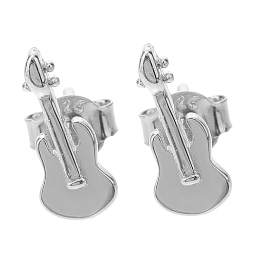 CONGARTENO Sterling Silber Ohrstecker Gitarrenform Kreative Stilvolle Ohrstecker mit Zirkonia für Frauen Leichte Ohrschmuck für Alltag und von CONGARTENO