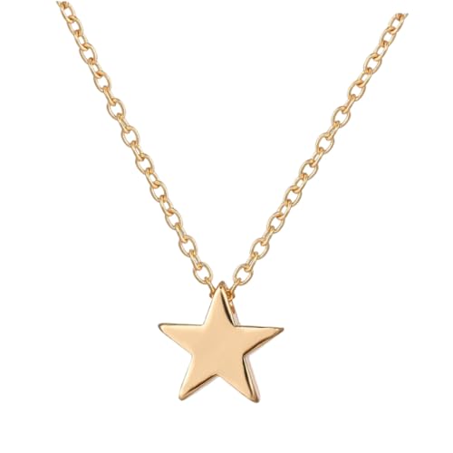 CONGARTENO Sternanhänger Halskette Damen Kreative Modeschmuck Kette Vintage Legierung Goldfarbene Clavicle Kette Elegant für Freundin Alltag Party von CONGARTENO