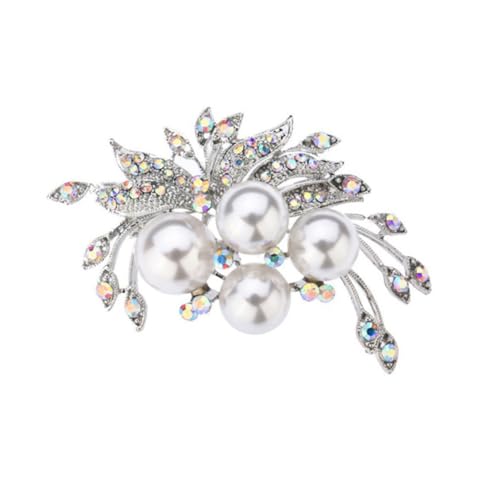 CONGARTENO Stilvolle Perlenbrosche mit Funkelnden Strasssteinen Kreative Anstecknadel für Damenkleidung Vielseitiges Accessoire für Abendkleider Hochzeit Valentinstag und Festliche Anlässe von CONGARTENO