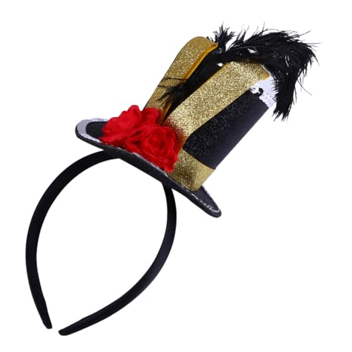 CONGARTENO Stirnband Für Halloween Haarreif Plume Haarband Mini Hut Stirnband Haarschmuck Kopfbedeckung Für Kostüm Party Bühnenshow von CONGARTENO
