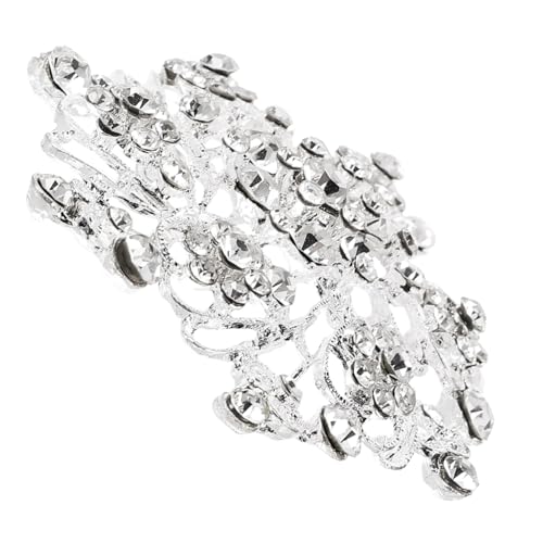 CONGARTENO Strass Brosche Damen Silber Blume Anstecknadel Metall Vintage Stil Kleidung Dekoration Pullover Schmuck Accessoire von CONGARTENO