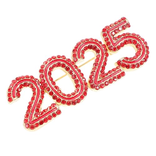 CONGARTENO Strass Brosche Zahl für Damen Modische Anstecknadel mit Funkelnden Kristallen Vielseitiger Year Anstecker für Mantel Hut und Kleidung Luxuriöses Design für Festliche Outfits von CONGARTENO