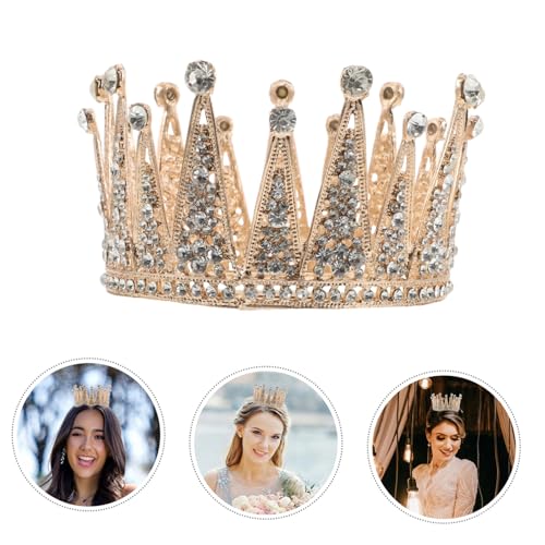 CONGARTENO Strass Prinzessinnenkrone Strasskrone Kristallprinzessinnen Diademe Strass Brautkopfschmuck Für Die Hochzeit Brautkopfschmuck Königinnenkrone Goldene von CONGARTENO