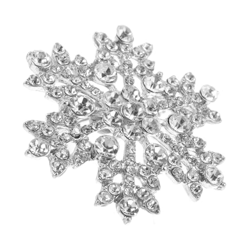 CONGARTENO Strass Schneeflocken Brosche aus Robustem Zinklegierung mit Funkelnden Kristallen Elegante Anstecknadel für Festliche Kleider und Anzüge für Winterpartys und Feierliche Anlässe von CONGARTENO