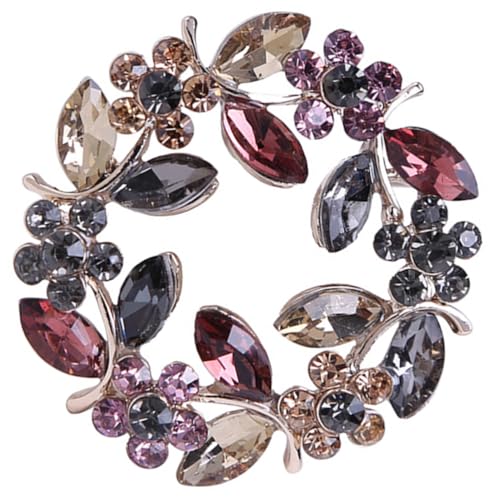 CONGARTENO Strassbesetzte Blumenbrosche aus Hochwertiger Legierung Dekorativer Ansteckpin für Damen Eleganter Schmuck für Kleidung Mantel Party und Hochzeit Modisches Accessoire in Kaffee von CONGARTENO