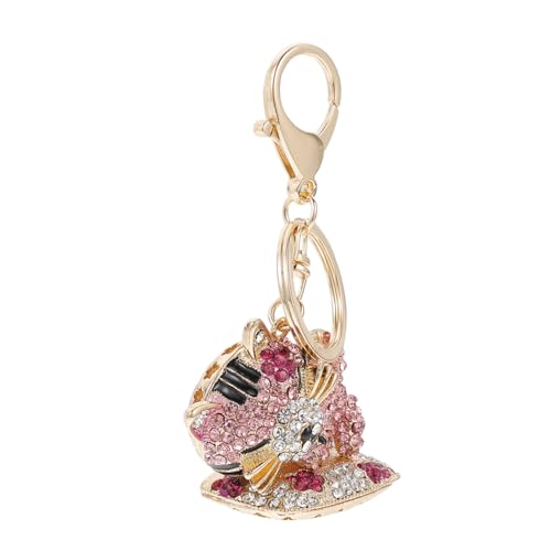 CONGARTENO Strassbesetzter Schlüsselanhänger Schlafende Katze Anhänger Bag Accessoire Frauen Taschenanhänger Geschenkidee Niedlich Kompakt Robust Langlebig Modisch von CONGARTENO