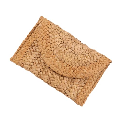 CONGARTENO Straw Clutch Handtasche Damen Leicht Geflochtene Sommer Strandtasche Elegante Handgewebte Basttasche für Urlaub Freizeit von CONGARTENO