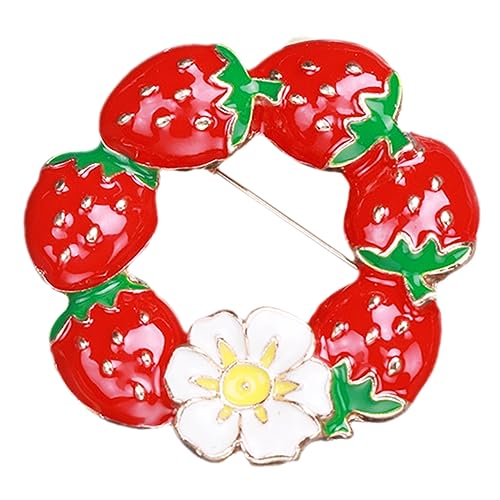 CONGARTENO Strawberry Brooch Damen Anstecknadel aus Modischem Legierungsmetall Dekorative Schmucknadel für Kleidung Schal Rucksack Eleganter Lapel Pin als Geschenkidee von CONGARTENO