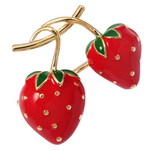 CONGARTENO Strawberry Brosche Anstecknadel für Damen Metall Lapel Pin mit Fruchtigem Design Dekorativ und Geeignet für Kleidung Schal Hut und Rucksack Modisches Accessoire für Alltag und von CONGARTENO