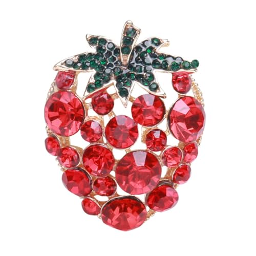 CONGARTENO Strawberry Brosche Damen Anstecknadel aus Leichtem Legierungsmetall Modische Lapel Pin für Kleidung Schal und Hut Langlebiger Schmuck für Alltag und Besondere Anlässe von CONGARTENO