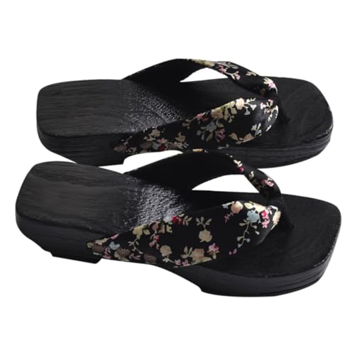 CONGARTENO Stylische Damen Clogs Holz Sandalen Japanischer Stil Sommer Hausschuhe mit Rutschfester Sohle Komfortable Modische Fußbekleidung für Alltag und Freizeit von CONGARTENO