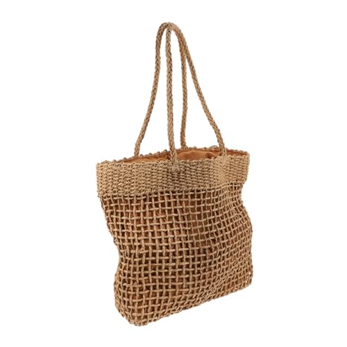 CONGARTENO Stylische Damen Handtasche aus Handgewebtem Strohmaterial Leichte Umhängetasche mit Großer Kapazität Robust und Vielseitig für Sommer Strand Freizeit und Alltag Geeignet von CONGARTENO