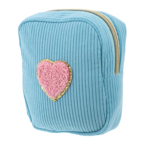 CONGARTENO Cute Cartoon Heart Patch Kosmetiktasche Multifunktionale Tragbare Make-up Tasche Für Damen Für Kosmetik Münzen Und Kleine Essentials Stilvoll Und Praktisch Für Reisen Und von CONGARTENO