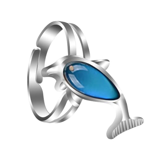CONGARTENO Thermochromer Delfin fingerring Damen Modisch Elegant Stimmungsring Vielseitig Schmuck für Party Geburtstag Geschenk Alltag von CONGARTENO