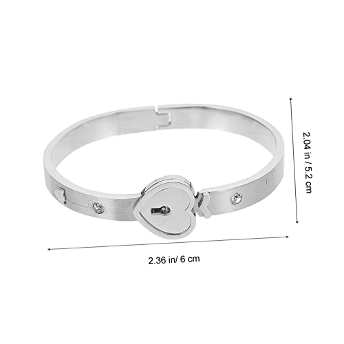 CONGARTENO Titanstahl Partner Schmuckset Love Lock Armband und Halskette mit Konzentrischem Schlossdesign Silbernes Schmuckset für Damen und Herren Einzigartiges von CONGARTENO