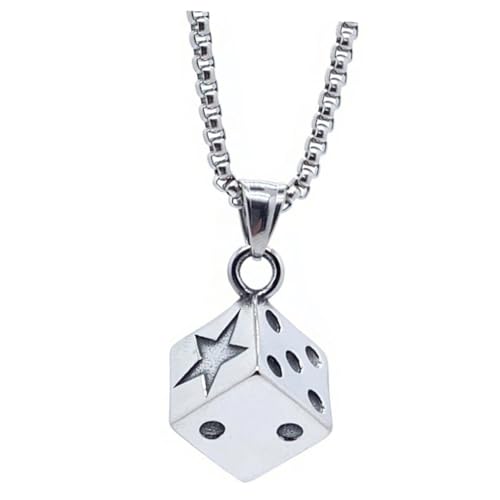 CONGARTENO Titanstahl Würfel Halskette Verstellbar Langlebig Unisex Schmuck Punk Stil Clavicle Chain Modisch für Männer Frauen von CONGARTENO