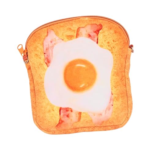 CONGARTENO Toast Form Mini Crossbody Bag Schicke Kette Tasche im Bacon und Ei Design für Mädchen Stilvolle und Tragbare Handtasche für Münzen und Schlüssel CONGARTENO Toast Form Mini Crossbody Bag Schicke Kette Tasche im Bacon und Ei Design für Mädchen Stilvolle und Tragbare Handtasche für Münzen und Schlüssel von CONGARTENO