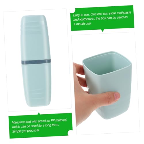 CONGARTENO Toilettenbecher Reisezahnbürstenetui Tragbarer Zahnbürstenhalter Bpa freies Material Grün Robust Organizer für Zahnpasta und Zahnbürste Camping und Reisen von CONGARTENO