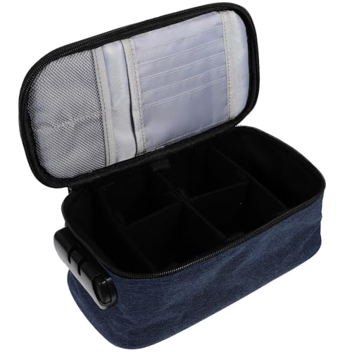 CONGARTENO Tragbare Kosmetiktasche mit Zahlenschloss Multifunktionale Reise Make up Organizer Tasche Wasserabweisend Kompakt für Fitness Camping und Unterwegs Blau von CONGARTENO