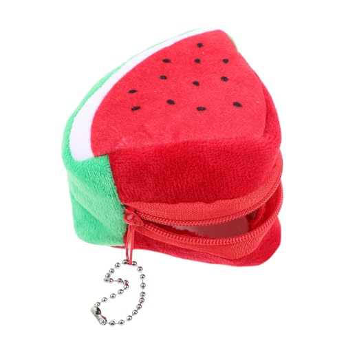 CONGARTENO Tragbare Münzgeldbörse Wassermelonen Design Dreieckige Geldtasche aus Plüsch Kompakt für Schlüssel Kleingeld Lippenstift Reiseportemonnaie Damen Mädchen von CONGARTENO