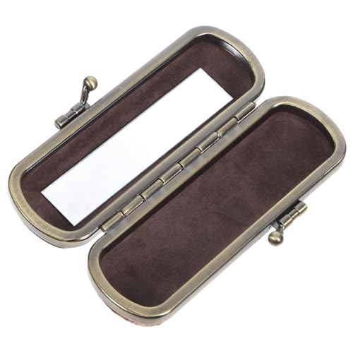 CONGARTENO Tragbare Vintage Lippenstiftbox für Damen Retro Lippenstifthalter mit Spiegel Kosmetik Aufbewahrungsbox für Handtasche und Reisen Blumenmuster von CONGARTENO