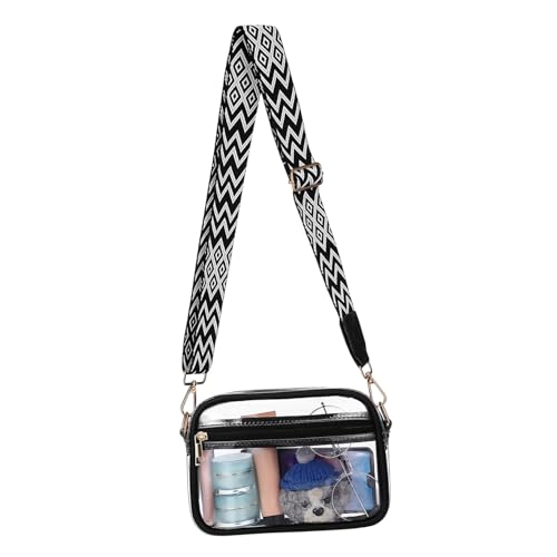 CONGARTENO Transparente Crossbody Tasche Damen PVC Umhängetasche Leicht Verstellbarer Schultergurt Multifunktionale Kleine Tasche Für Reisen Sport Konzerte Alltag von CONGARTENO
