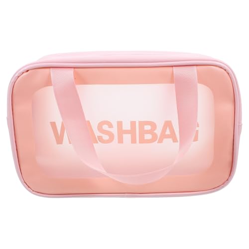 CONGARTENO Reise Kosmetiktasche Transparent Tragbare Schminktasche Für Damen Mittelgroß Mit Doppelgriff Für Toilettenartikel Und Kosmetikaufbewahrung von CONGARTENO