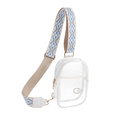 CONGARTENO Transparente PVC Crossbody Tasche Verstellbarer Schulterriemen Leichte Sport und Reisetasche Klare Umhängetasche für Stadion Events Alltag und Shopping von CONGARTENO