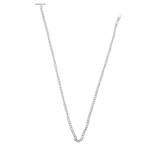 CONGARTENO Uhrenkette Aus Metall Lang Vintage-Stil Mit T-Steg-Schnalle Als Taschenuhrkette Und Jeansgürtelkette Geeignet Für Männer Und Frauen in Silber von CONGARTENO