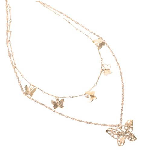 CONGARTENO Unregelmäßige Metallanhänger Halskette Damen Mehrlagig Kreativer Clavicle Schmuck Modisch Elegant Für Party Urlaub Alltag von CONGARTENO