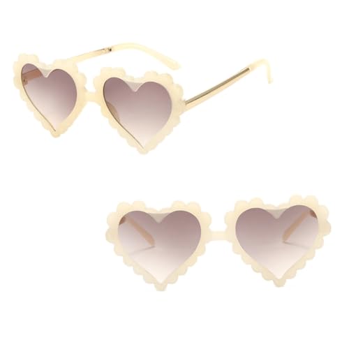 CONGARTENO Uv Sonnenbrille Herz Design Party Brillen Robust Langlebig Modisches Accessoire für Mädchen Jungen Outdoor Reisen Alltag von CONGARTENO