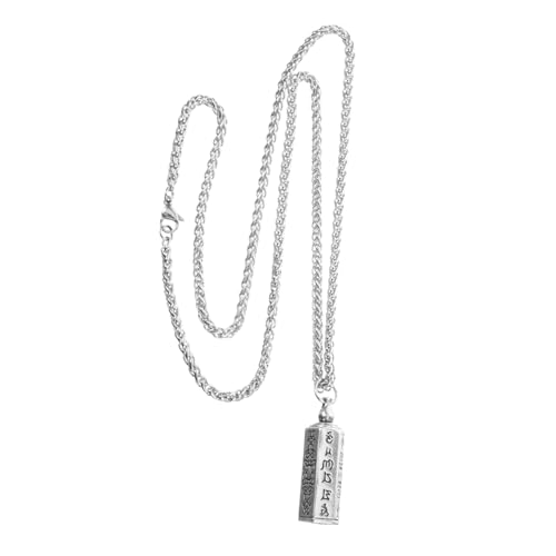 CONGARTENO Verschließbarer Anhänger Kette Herren Six Character Kupfer Silber Halsschmuck mit Fläschchen Für Alltag und Party von CONGARTENO