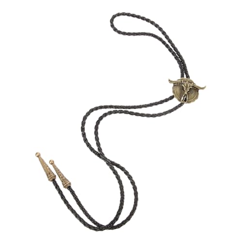 CONGARTENO Verstellbare Vintage Herren Hemd Kette mit Kuh Anhänger Western Stil Bolokrawatte für Hemd und Anzug Retro Halskette für Männer Geeignet für Party und Casual Look von CONGARTENO