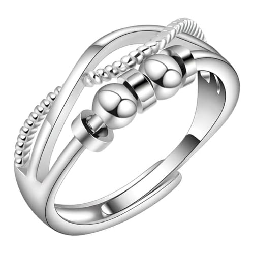 CONGARTENO Verstellbarer Damenring Kupfer Minimalistischer Offener Wickelring Mehrlagiger Vintage Stil Eleganter Schmuck für Frauen und Mädchen Modischer Statement Ring von CONGARTENO